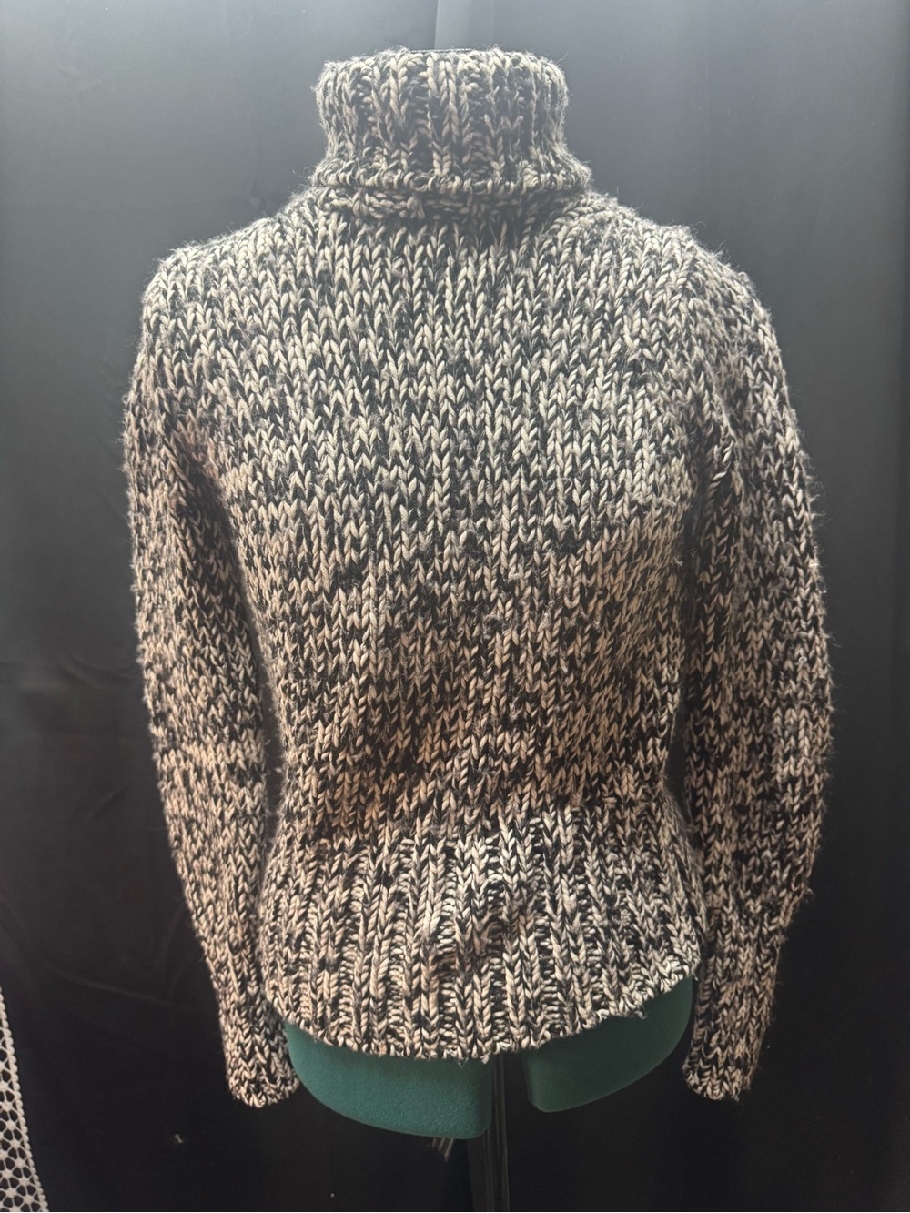 The Limited Black & Cream Marled Turtleneck Sweater